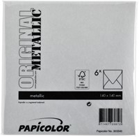 Envelop Papicolor 140x140mm metallic zilver pak à 6 stuks-2