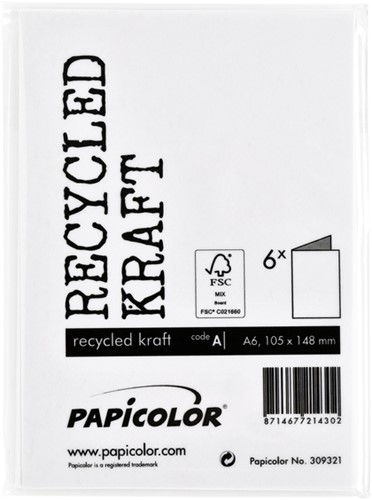 Correspondentiekaart Papicolor dubbel 105x148mm kraft wit pak à 6 stuks-3