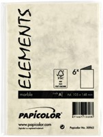 Correspondentiekaart Papicolor dubbel 105x148mm marmer ivoor pak à 6 stuks-3