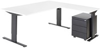 Opstelling tafel serie 50 180X80cm inclusief aanbouwblad en ladenblok-2