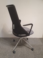 Bezoekersstoel Be by Beta Model BE22 verrijdbaar grijze stof rug met netbespanning-3