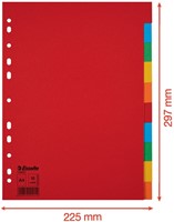 Tabbladen Esselte Economy A4 10-delig karton 11-rings assorti-5