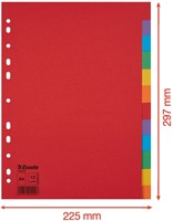 Tabbladen Esselte Economy A4 12-delig karton 11-rings assorti-5