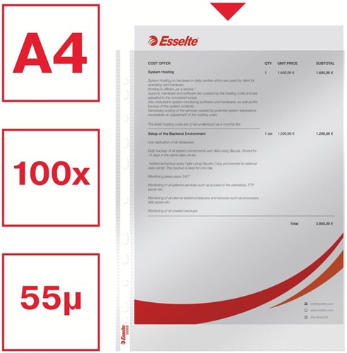 Showtas Esselte copy safe 0.06mm PP A4 glashelder 100 stuks-2