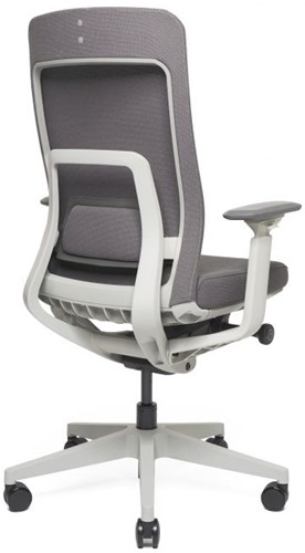 Bureaustoel Design Premium Color - zonder hoofdsteun - frame licht-grijs / stof grijs-blauw-3