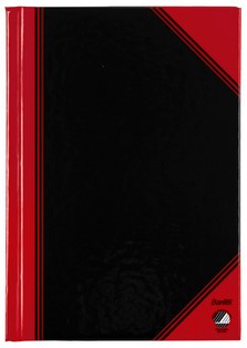 Notitieboek Bantex  zwart/rood A6 lijn 70gr 96vel