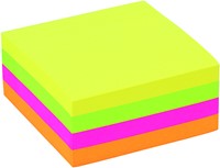 Memoblaadjes Quantore 75x75mm neon kleuren assorti 4 kleuren-2