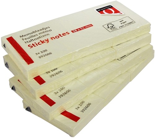 Memoblaadjes Quantore 38x51mm geel p/3-2