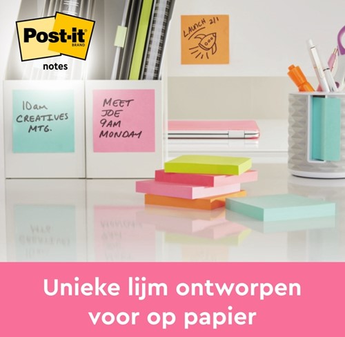 Memoblok Post-it 2028 76x76mm kubus neon kleuren-2