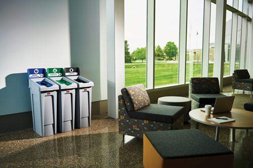 Paneel Rubbermaid Slim Jim Recyclestation voor label geel-3