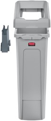 Afvalbak Rubbermaid Slim Jim Recyclestation starterset 87L grijs