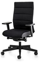 Bureaustoel Interstuhl Champ-Light zitting en rug in zwarte Era stof