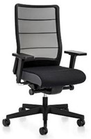 Bureaustoel Interstuhl Airpad-Light zitting in zwarte Era stof rugleining Netwave-2