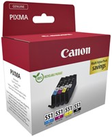 Inktcartridge Canon CLI-551 zwart + 3 kleuren-2