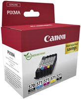 Inktcartridge Canon PGI-570 + CLI-571 2x zwart + 3 kleuren-2