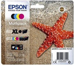 Inktcartridge Epson 603 T03A9 zwart XL+ 3 kleuren