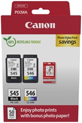 Inktcartridge Canon PG-545 + CL-546 zwart + kleur