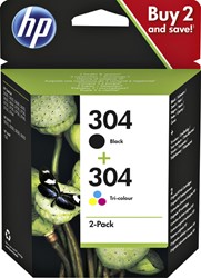 Inktcartridge HP 3JB05AE 304 zwart + kleur