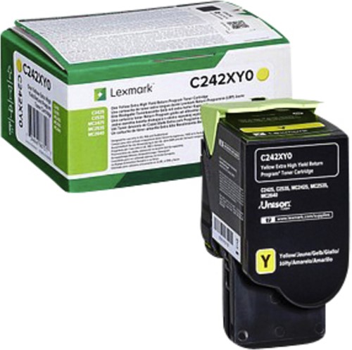 Tonercartridge Lexmark C242XY0 geel