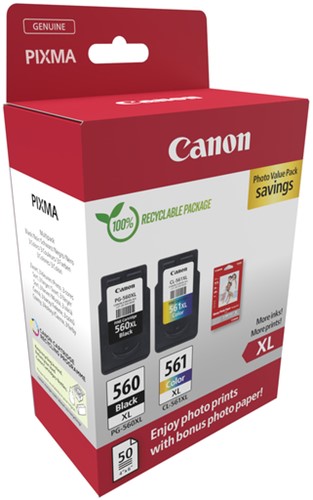 Inktcartridge Canon PG-560XL CL-561XL + papier-2