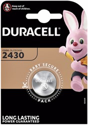 Batterij Duracell knoopcel 1xCR2430 lithium Ø24mm 3V-280mAh