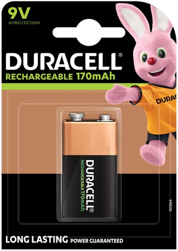 Batterij oplaadbaar Duracell 1x9Volt 170mAh Plus