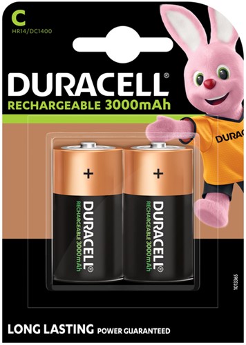 Batterij oplaadbaar Duracell 2xC 3000mAh Plus