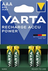 Batterij oplaadbaar Varta 4xAAA 800mAh ready2use