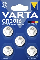 Batterij Varta knoopcel CR2016 lithium blister à 5stuk