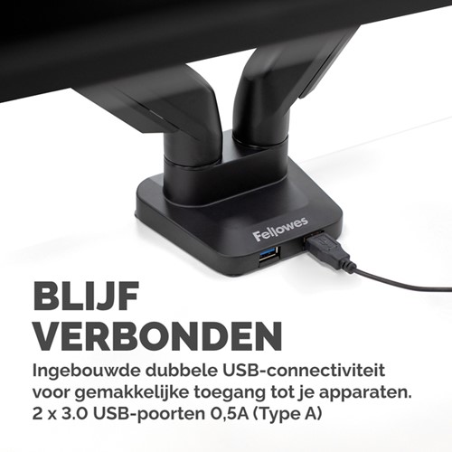Monitorarm Fellowes Platinum Series dubbel horizontaal-2