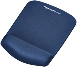 Muismat met polssteun Fellowes Plush Touch blauw