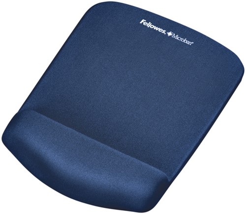 Muismat met polssteun Fellowes Plush Touch blauw