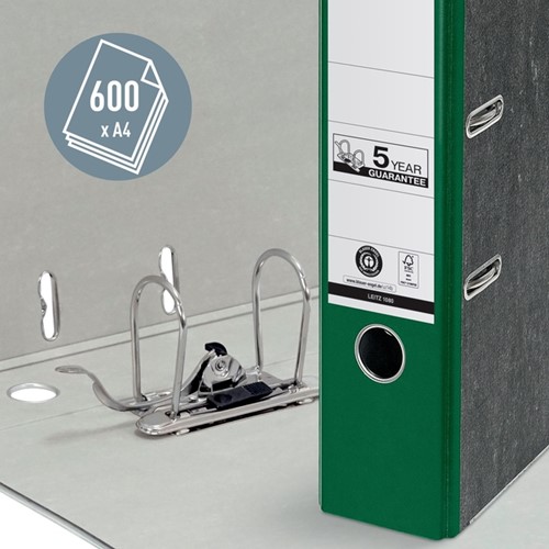 Ordner Leitz 1080 180° 80mm karton A4 groen-3