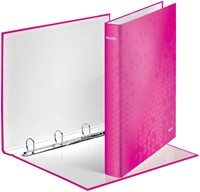Ringband Leitz WOW A4 maxi 4-rings D-mechaniek 25mm roze-1