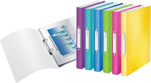 Ringband Leitz WOW A4 2-rings O-mechaniek 25mm PP roze-3