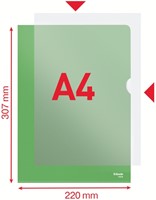 Insteekmap L-model Esselte standaard A4 0.11mm PP groen 100 stuks-2