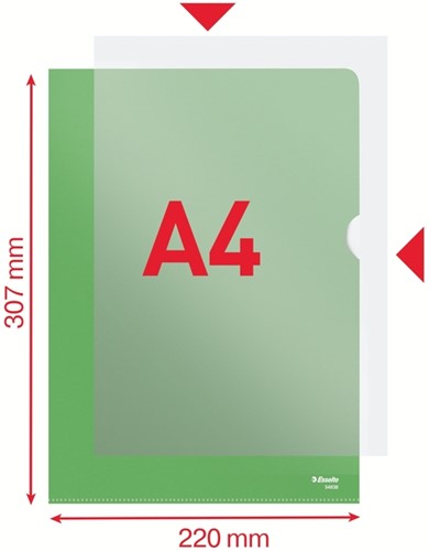 Insteekmap L-model Esselte standaard A4 0.11mm PP groen 100 stuks-2