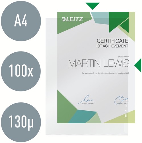 Insteekmap L-model Leitz Premium 0.13mm PP A4 transparant 100 stuks-3