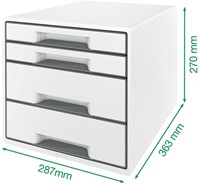 Ladenblok Leitz WOW CUBE A4 maxi 4 laden wit/grijs-1