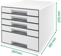 Ladenblok Leitz WOW CUBE A4 maxi 5 laden wit/grijs-2