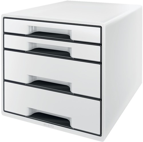 Ladenblok Leitz Wow CUBE A4 maxi 4 laden wit/zwart-1