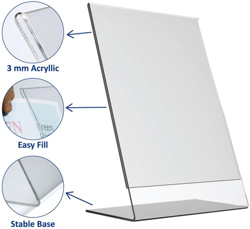Kaarthouder Europel L-standaard A4 staand acryl-2