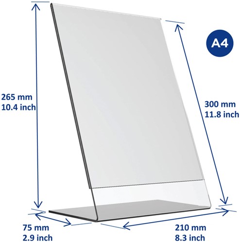 Kaarthouder Europel L-standaard A4 staand acryl-1