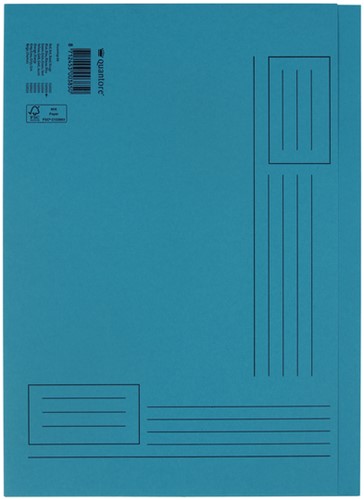 Vouwmap Quantore A4 ongelijke zijde 250gr blauw