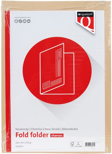 Vouwmap Quantore A4 ongelijke zijde 250gr beige-1