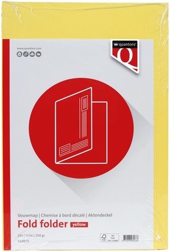 Vouwmap Quantore Folio ongelijke zijde 250gr geel-1