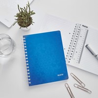 Notitieboek Leitz WOW A5 spiraal PP lijn blauw-2