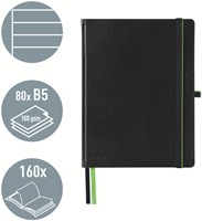 Notitieboek Leitz Complete 187x242mm lijn 160 pagina's 100gr zwart