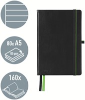 Notitieboek Leitz Complete A5 lijn 160 pagina's 100gr zwart