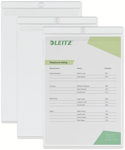 Insteekmap U-model Leitz Premium met ophangoog 0.20mm PVC A4 transparant 50 stuks-3
